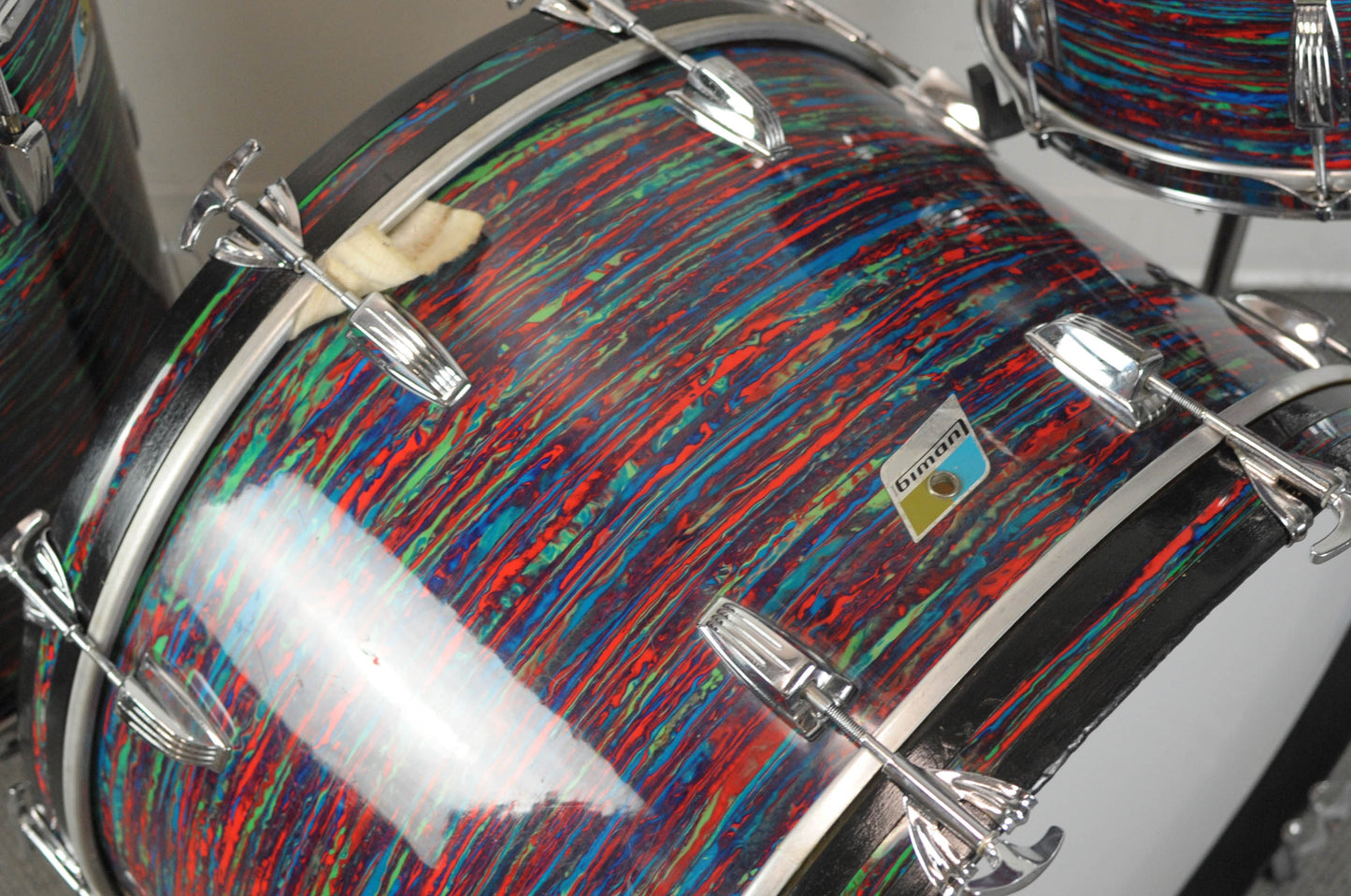 1970s Ludwig Psychedelic Red Drum Set