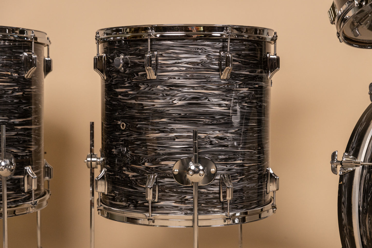 Vintage Rogers Holiday Black Oyster Pearl Drum Set