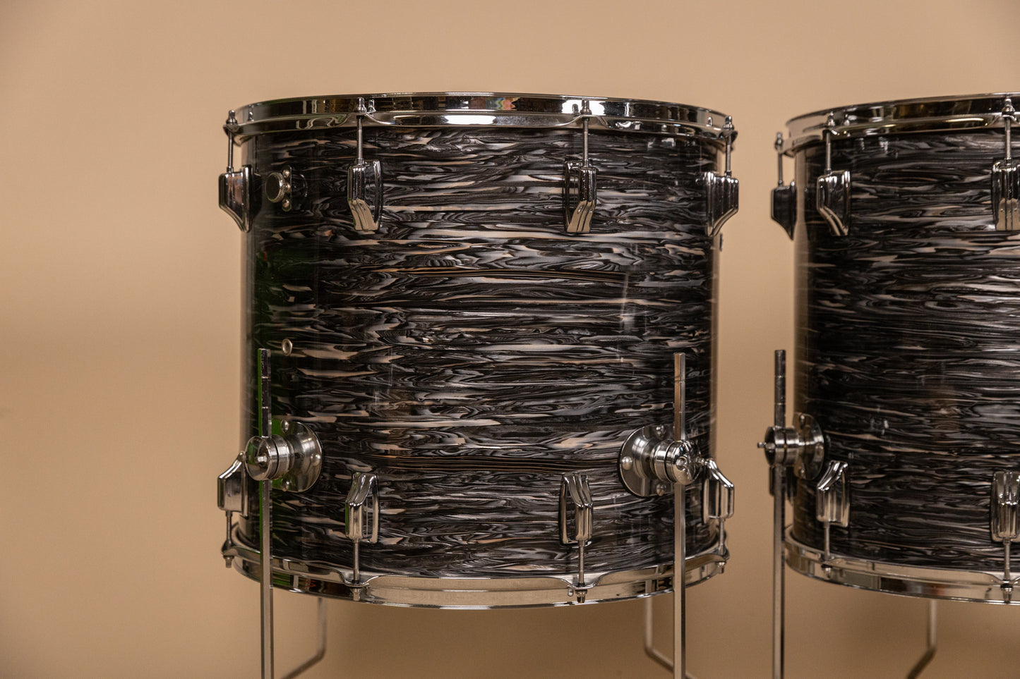 Vintage Rogers Holiday Black Oyster Pearl Drum Set