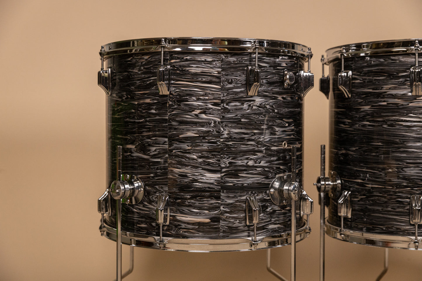 Vintage Rogers Holiday Black Oyster Pearl Drum Set