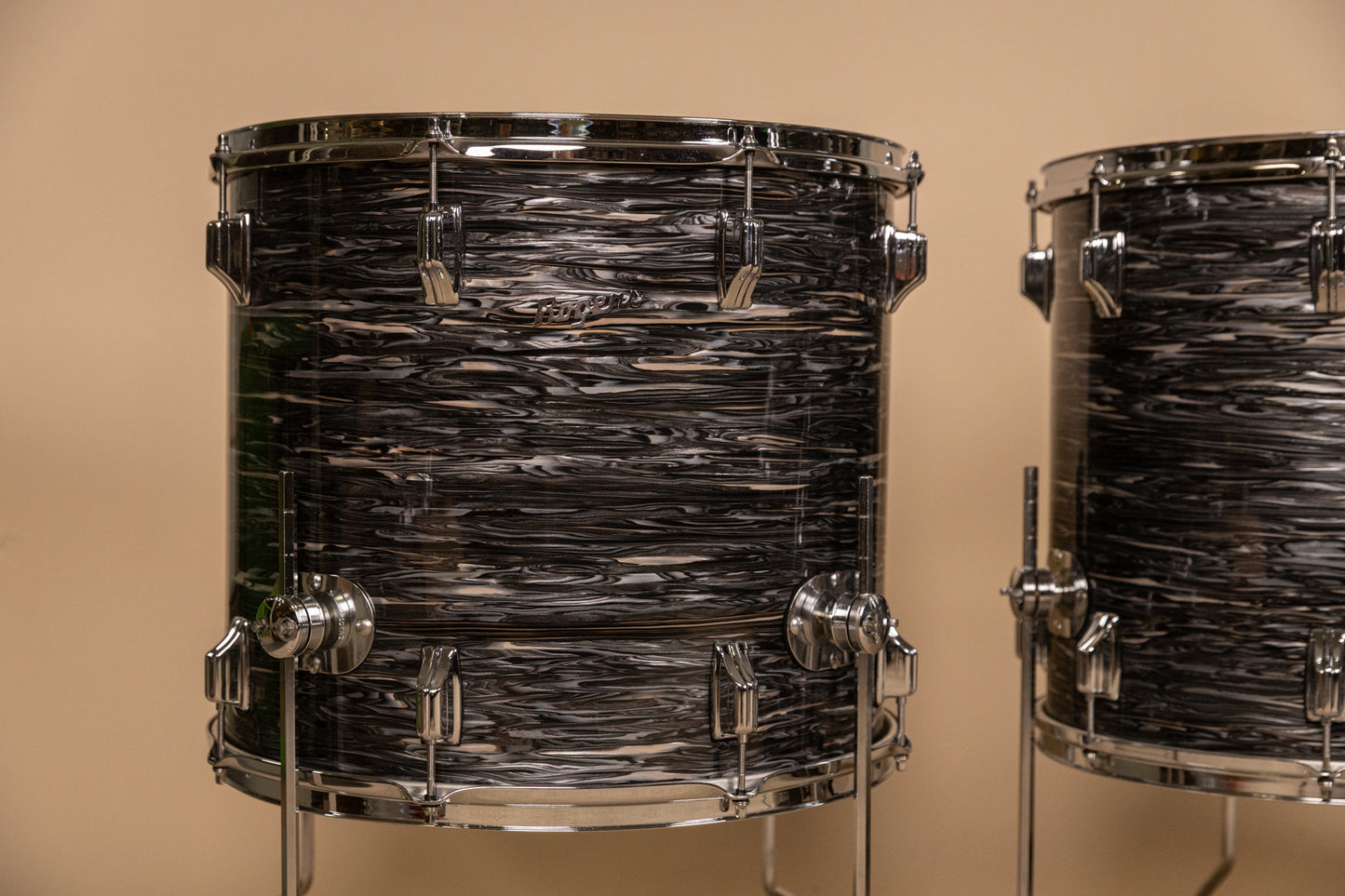 Vintage Rogers Holiday Black Oyster Pearl Drum Set