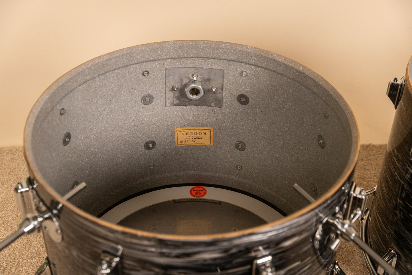 Vintage Rogers Holiday Black Oyster Pearl Drum Set