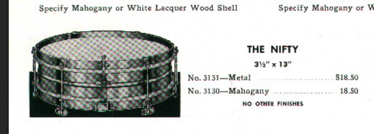 1940s Leedy & Ludwig 3.5x13 "The Nifty" Snare Drum