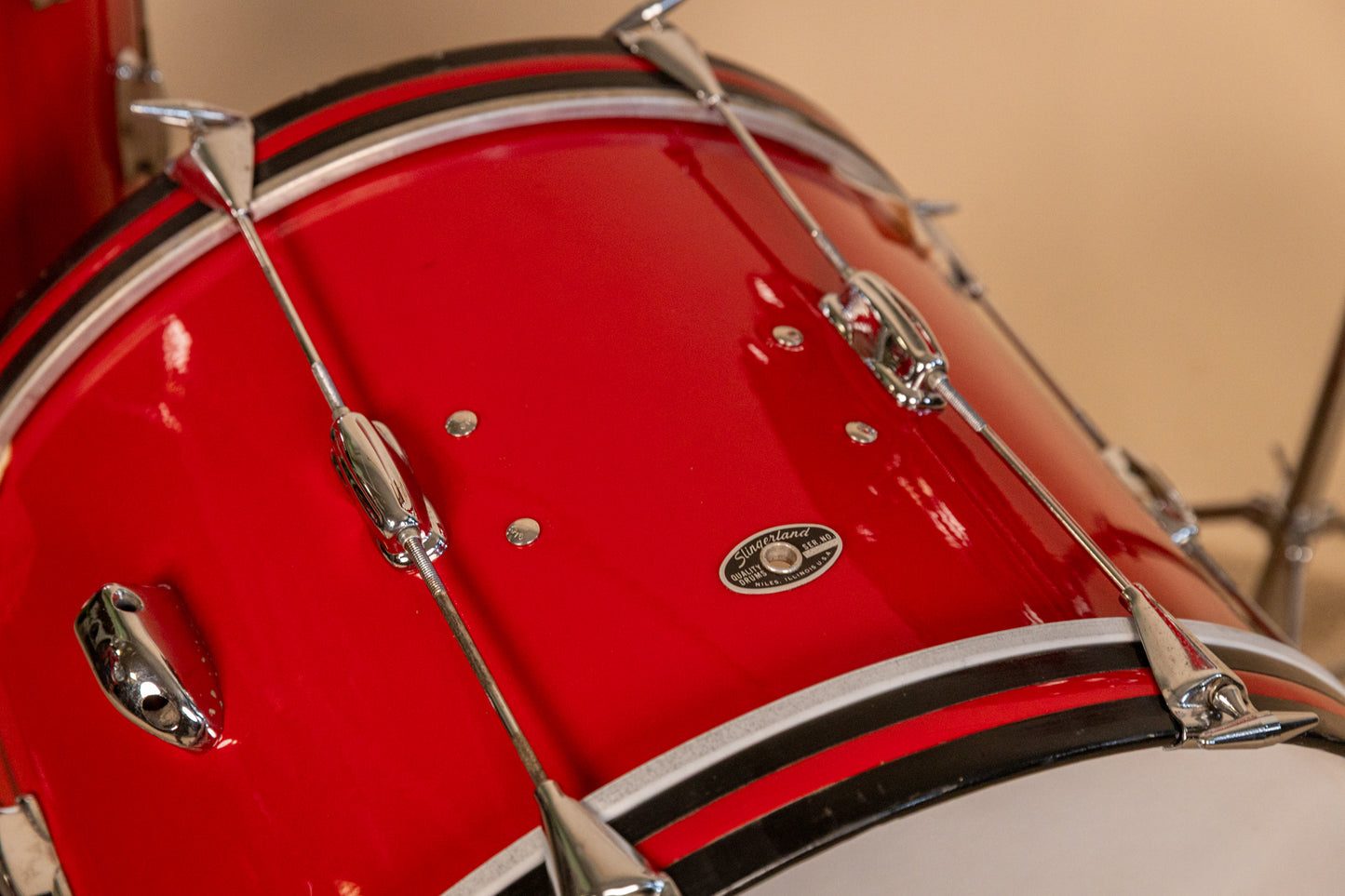 1970s Slingerland Stage Band Red Gloss Pearl Drum Set