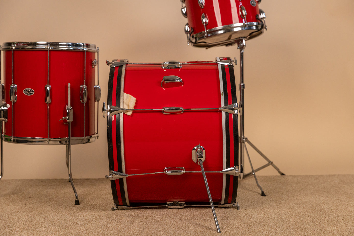 1970s Slingerland Stage Band Red Gloss Pearl Drum Set