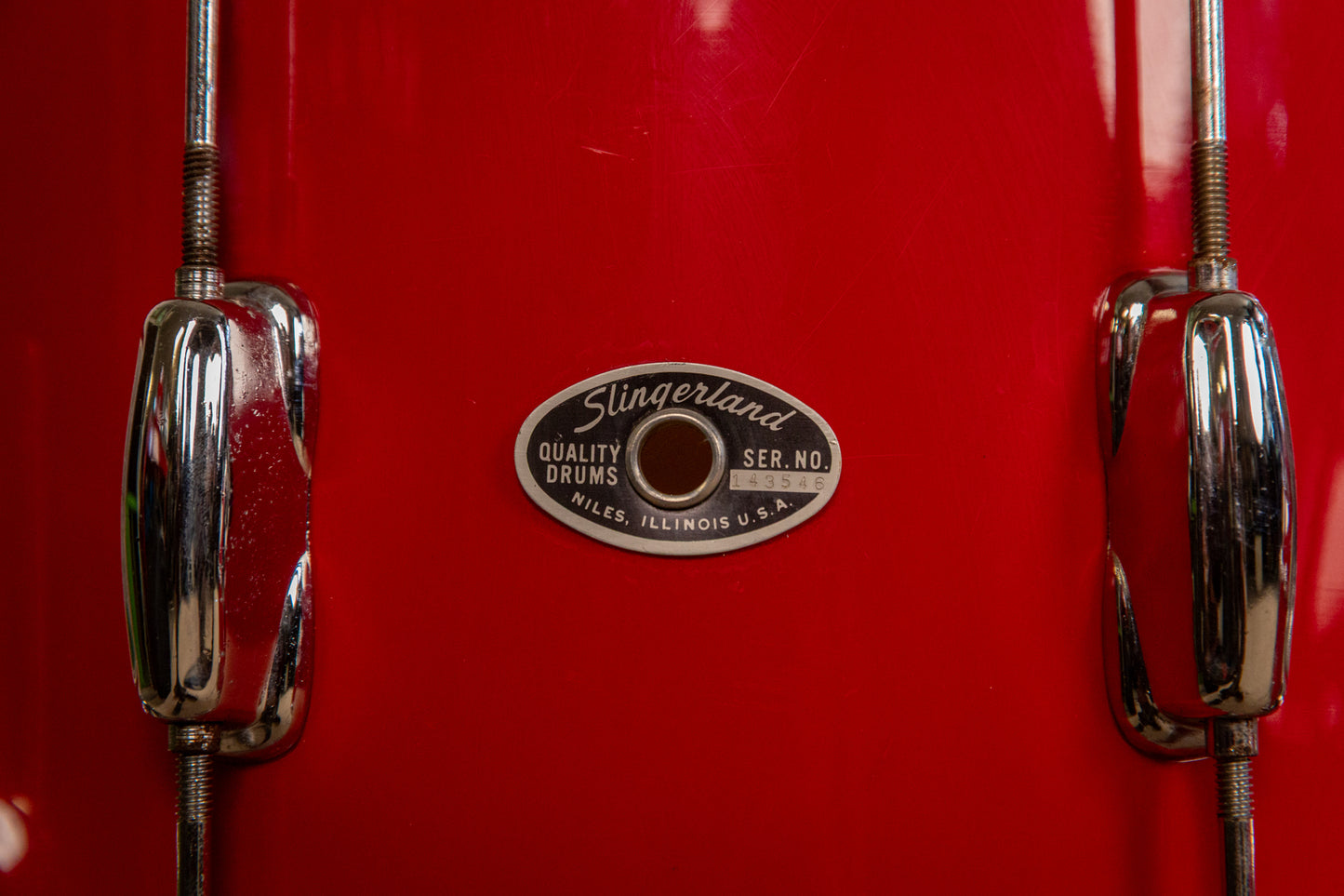 1970s Slingerland Stage Band Red Gloss Pearl Drum Set