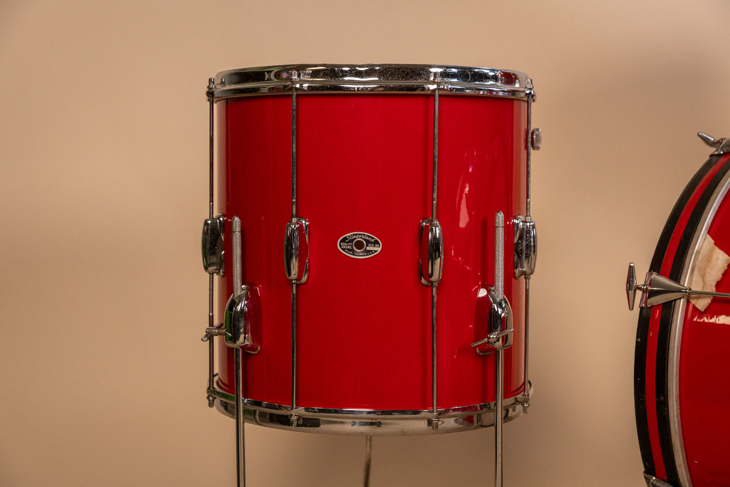 1970s Slingerland Stage Band Red Gloss Pearl Drum Set
