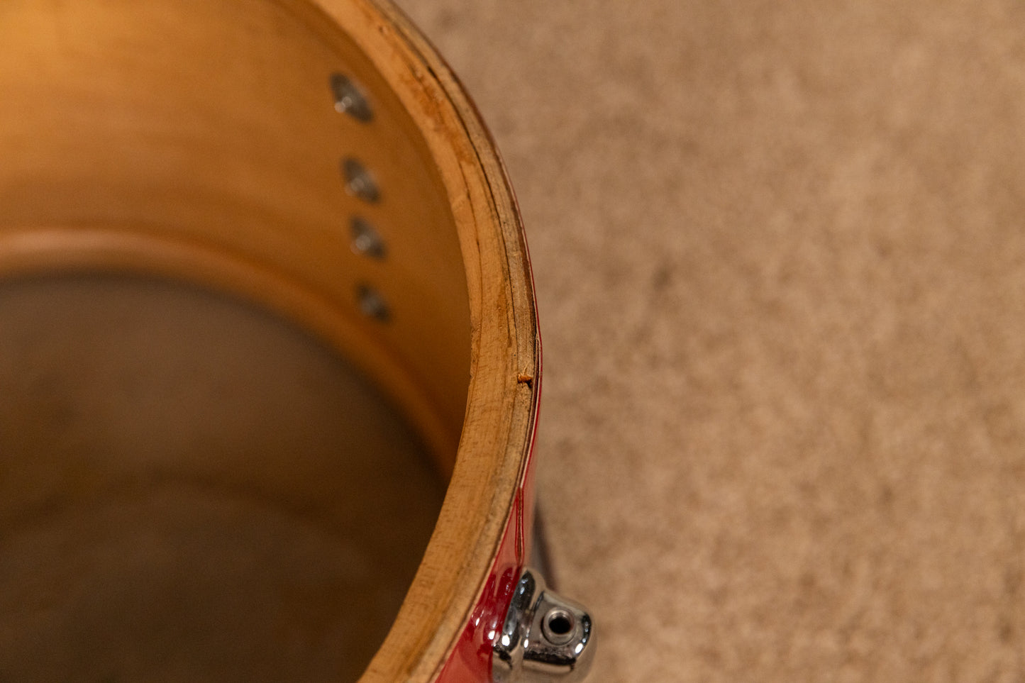 1970s Slingerland Stage Band Red Gloss Pearl Drum Set