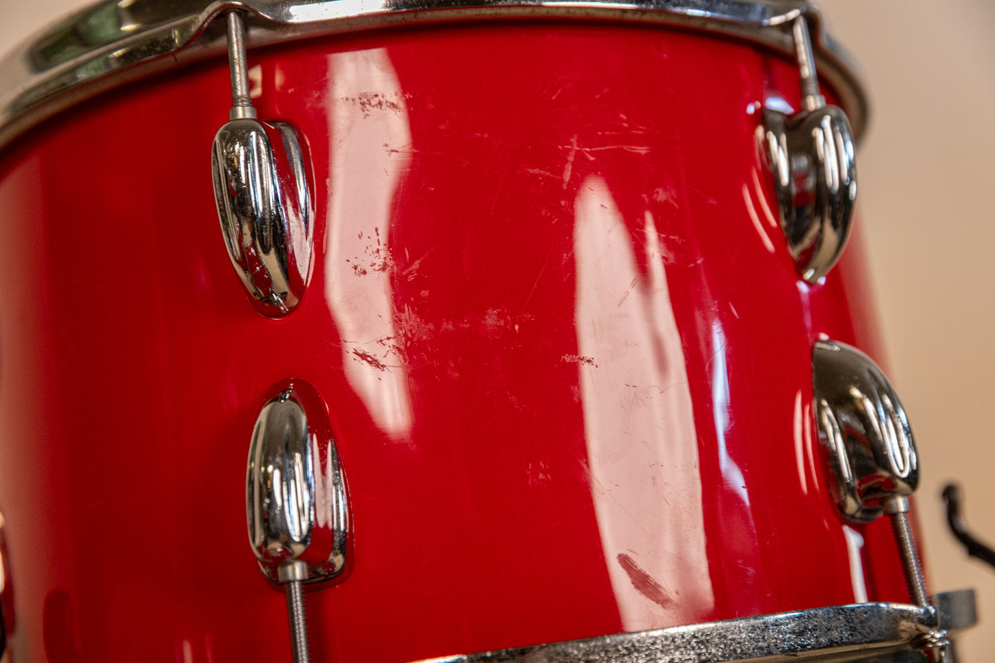 1970s Slingerland Stage Band Red Gloss Pearl Drum Set