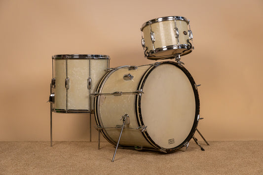 1960s Slingerland Stage Band White Marine Pearl Drum Set
