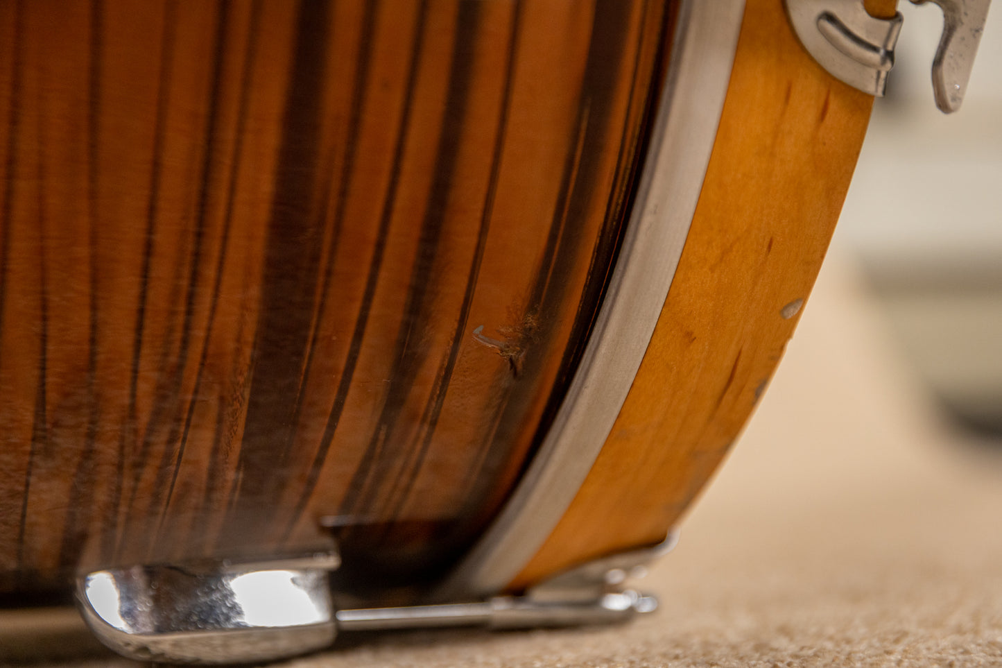 1970s Tempro Tiger Eye's Pearl Drum Set 14x20 8x12 and 16x16