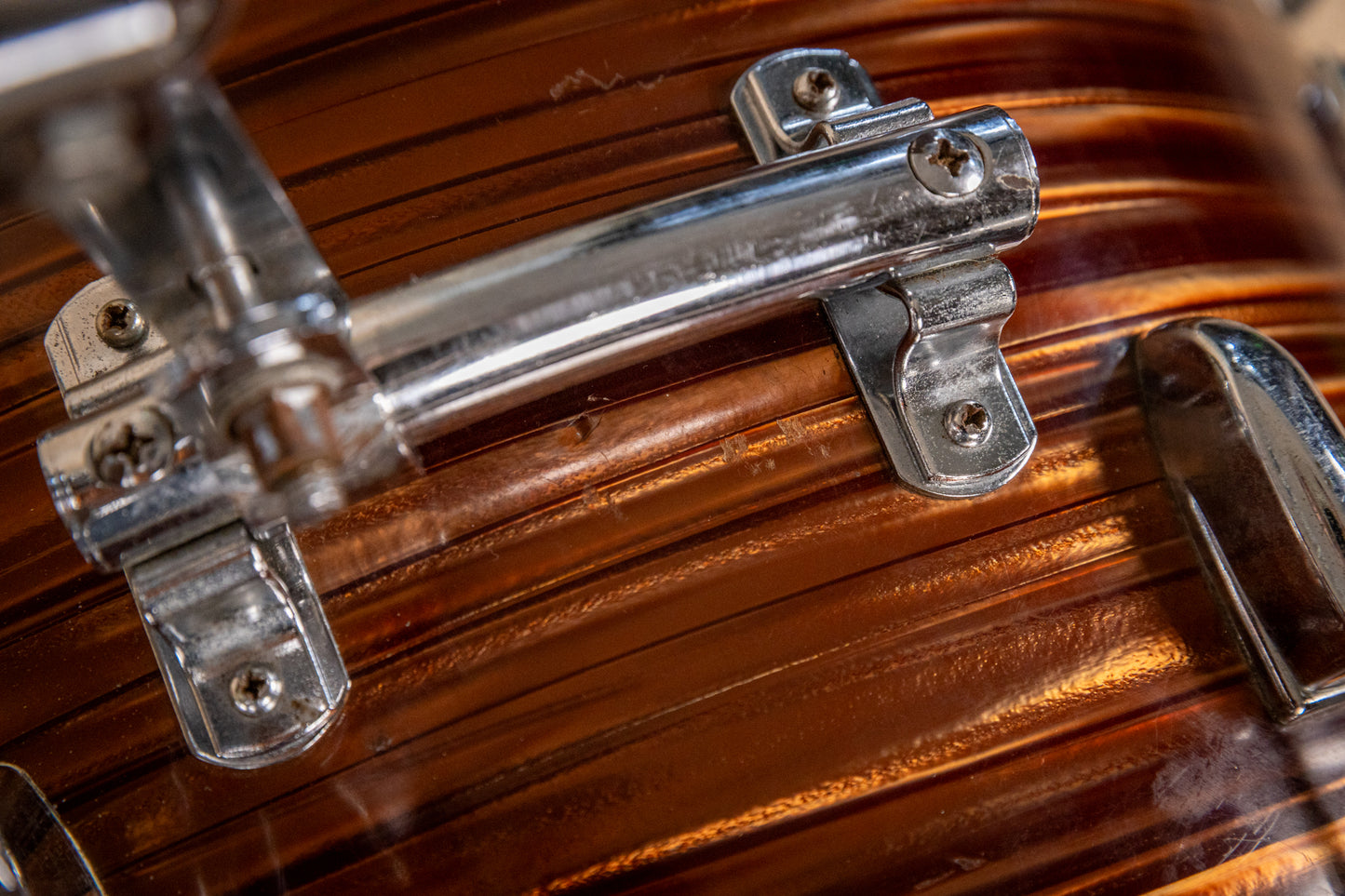 1970s Tempro Tiger Eye's Pearl Drum Set 14x20 8x12 and 16x16