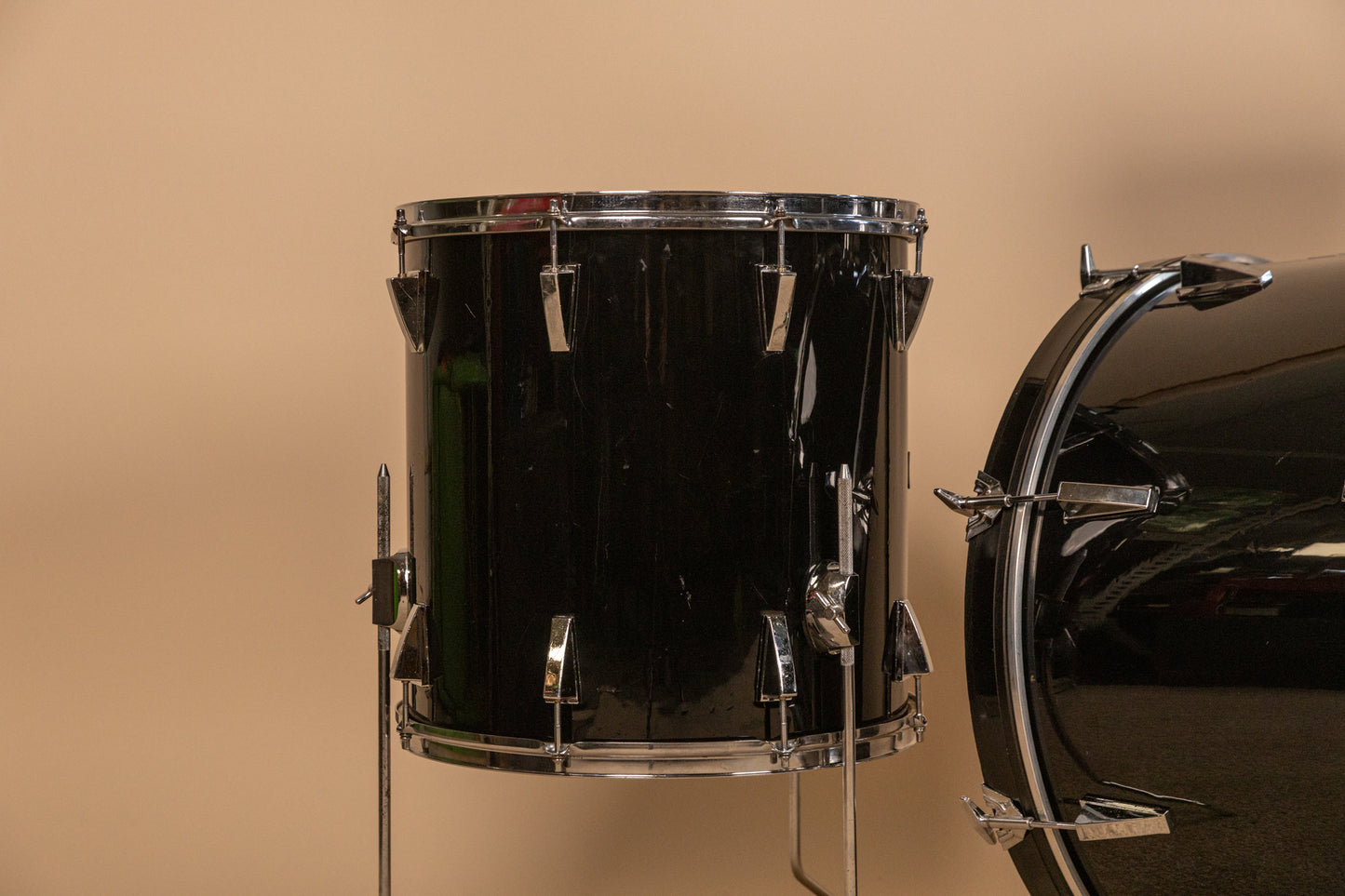 Vintage Yamaha 5000 Jet Black Drum Set 16x24 10x12 and 16x16