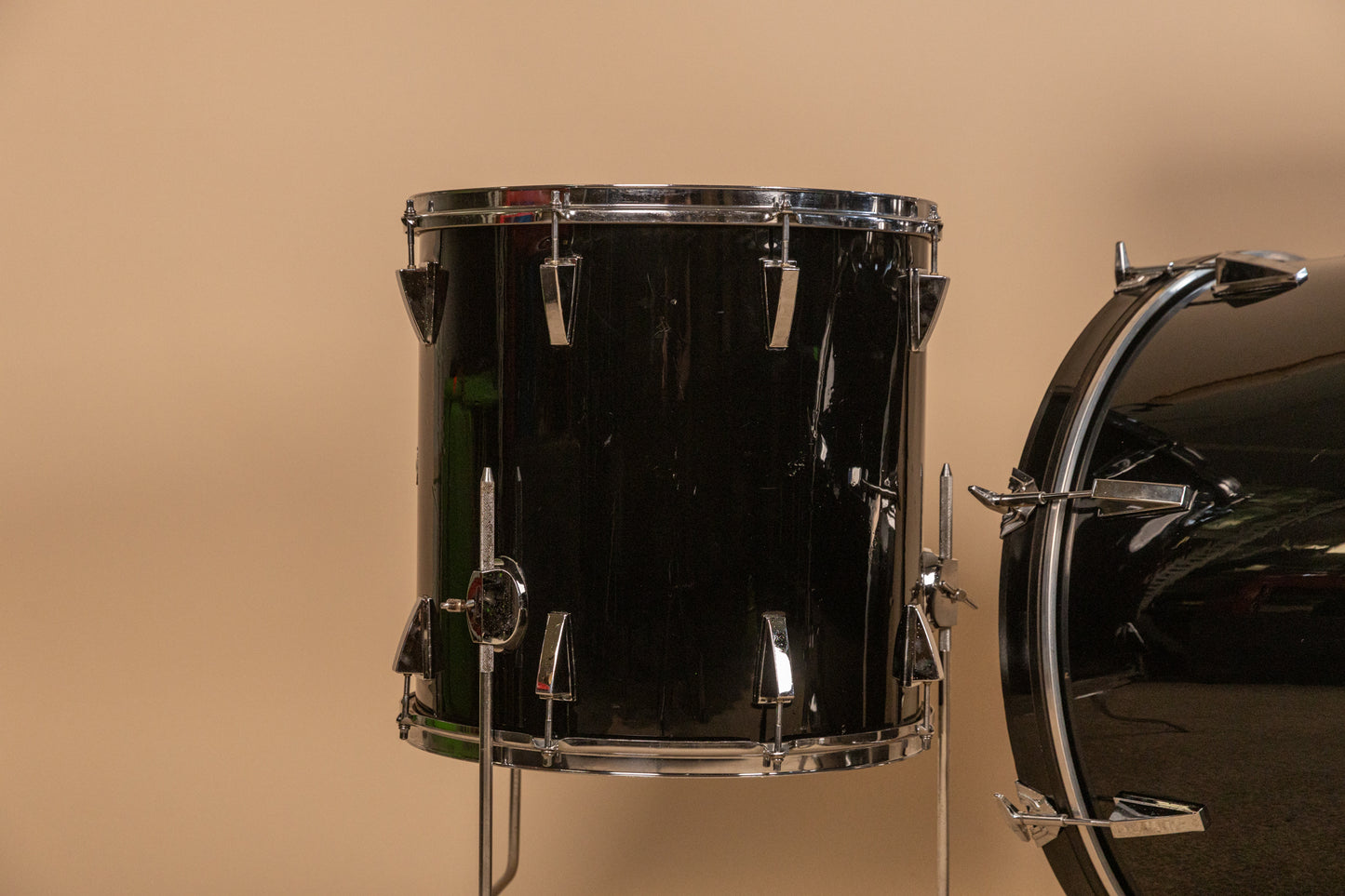 Vintage Yamaha 5000 Jet Black Drum Set 16x24 10x12 and 16x16