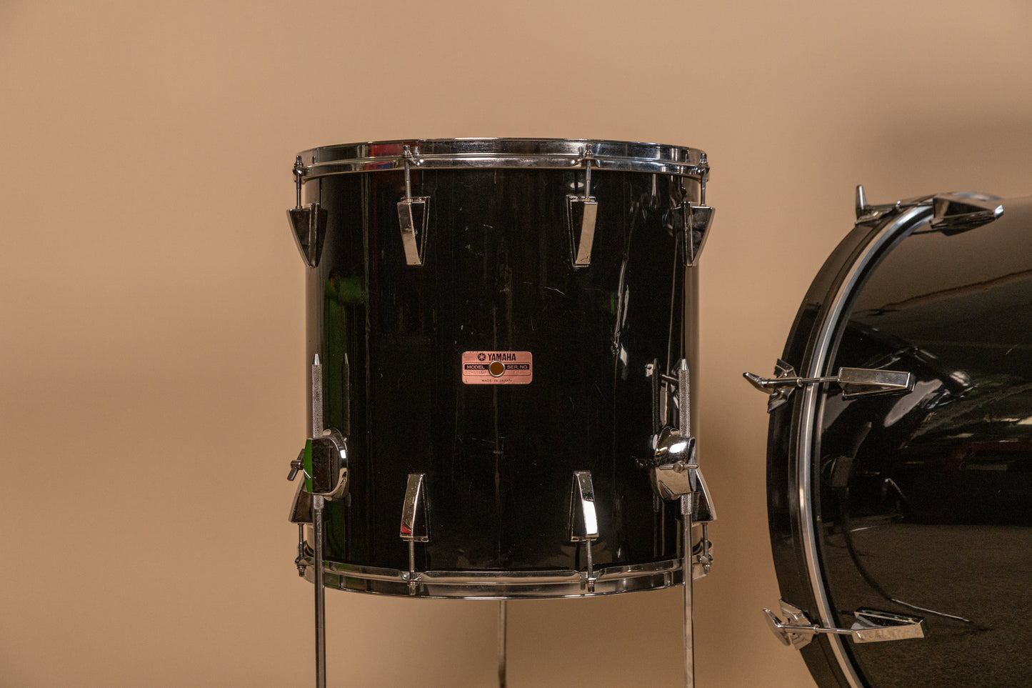 Vintage Yamaha 5000 Jet Black Drum Set 16x24 10x12 and 16x16