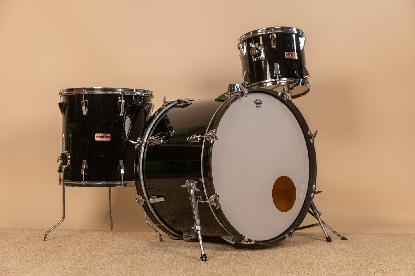 Vintage Yamaha 5000 Jet Black Drum Set 16x24 10x12 and 16x16