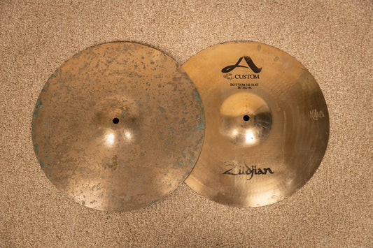 Zildjian 14" A Custom Hi Hat Cymbals 1071g 1374g