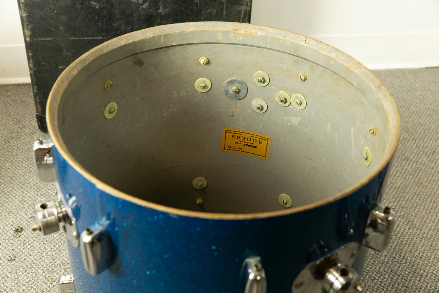 1960s Rogers 16x16 Sparkling Blue Pearl Floor Tom