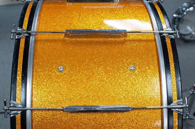 1967 Ludwig 16x34" Gold Sparkle Concert Bass Drum