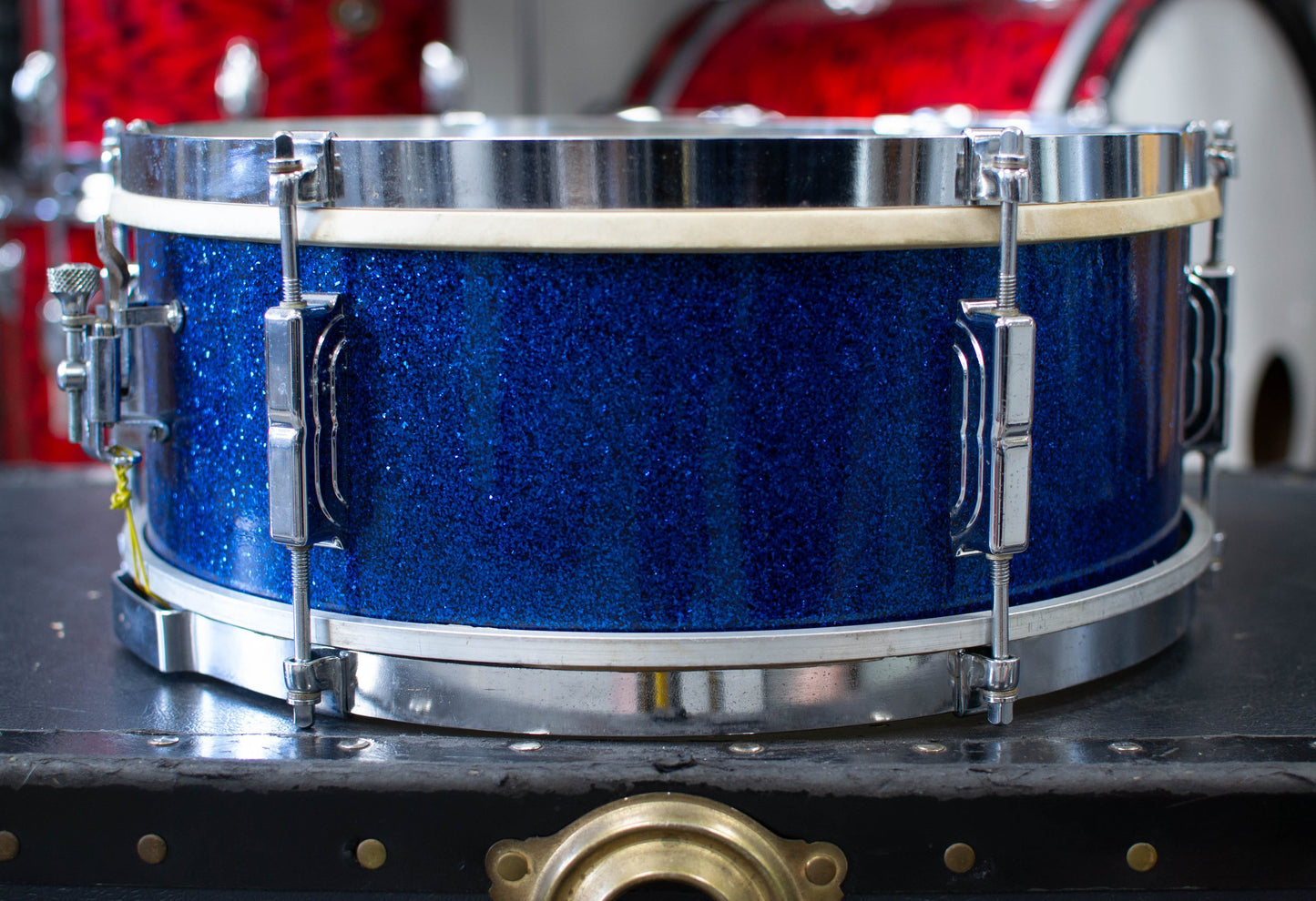1960s Leedy 5x14 Sparkling Blue Pearl Student Snare Drum