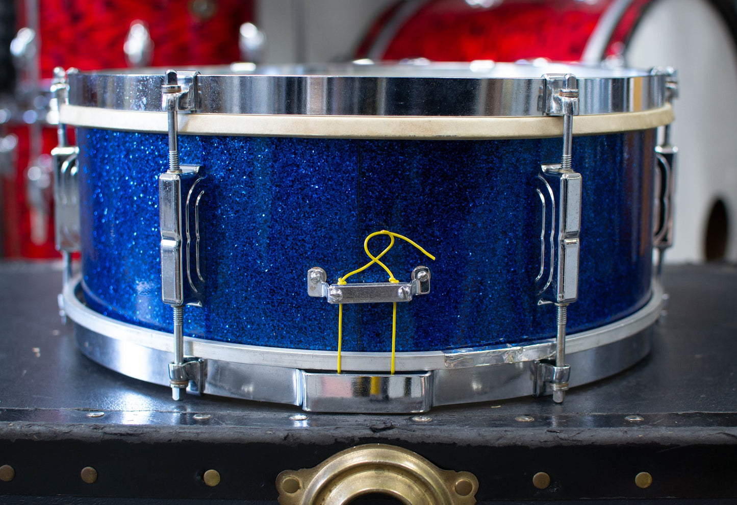 1960s Leedy 5x14 Sparkling Blue Pearl Student Snare Drum