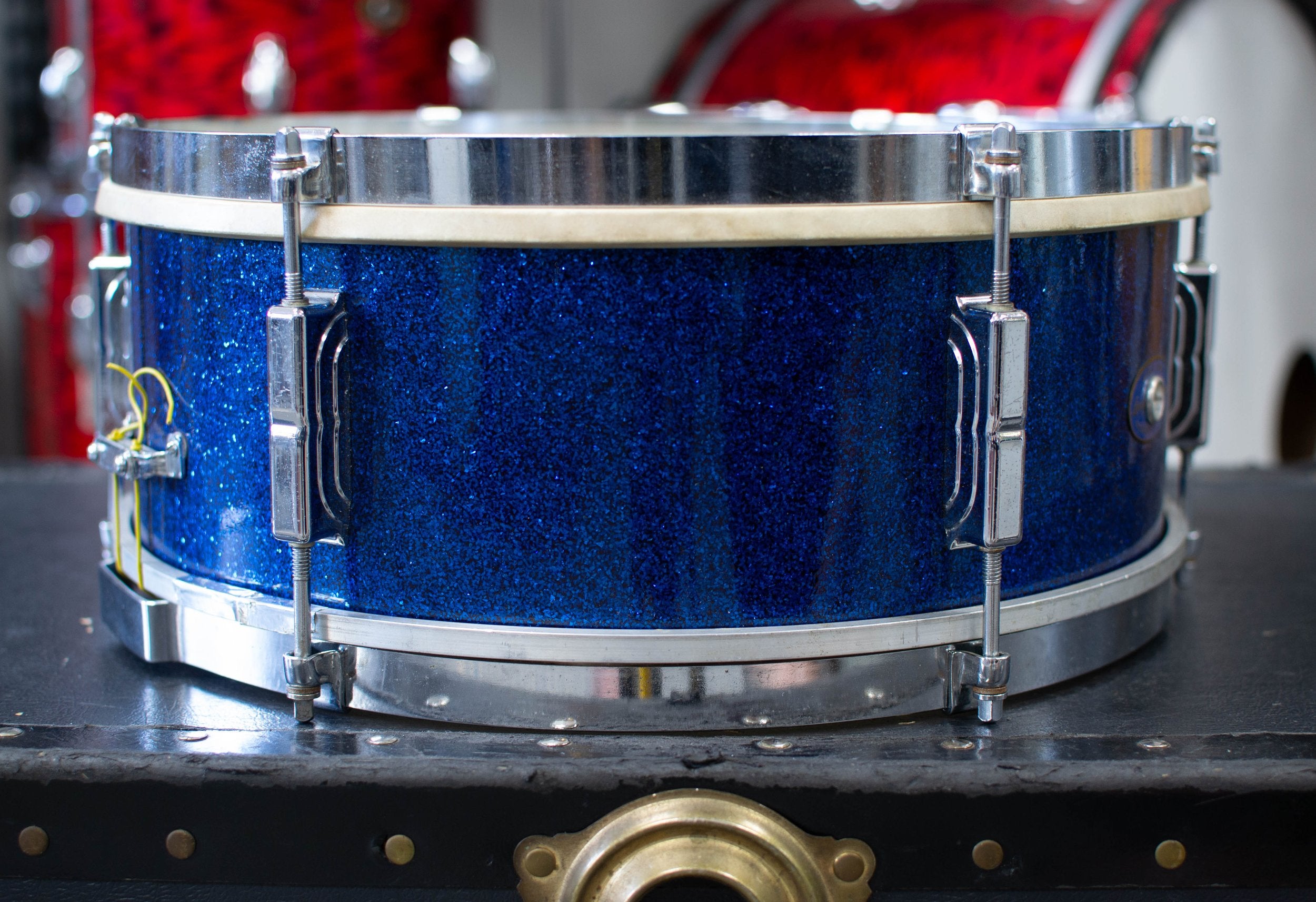 1960s Leedy 5x14 Sparkling Blue Pearl Student Snare Drum