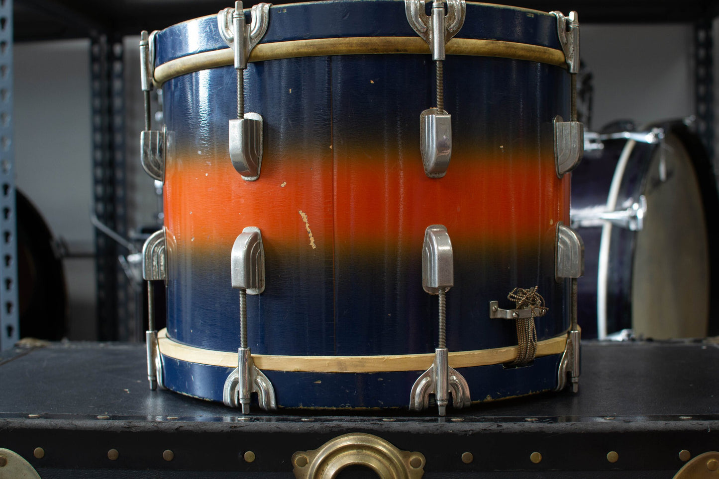 1941 Leedy 10x14" Blue and Orange Duco Parade Drum