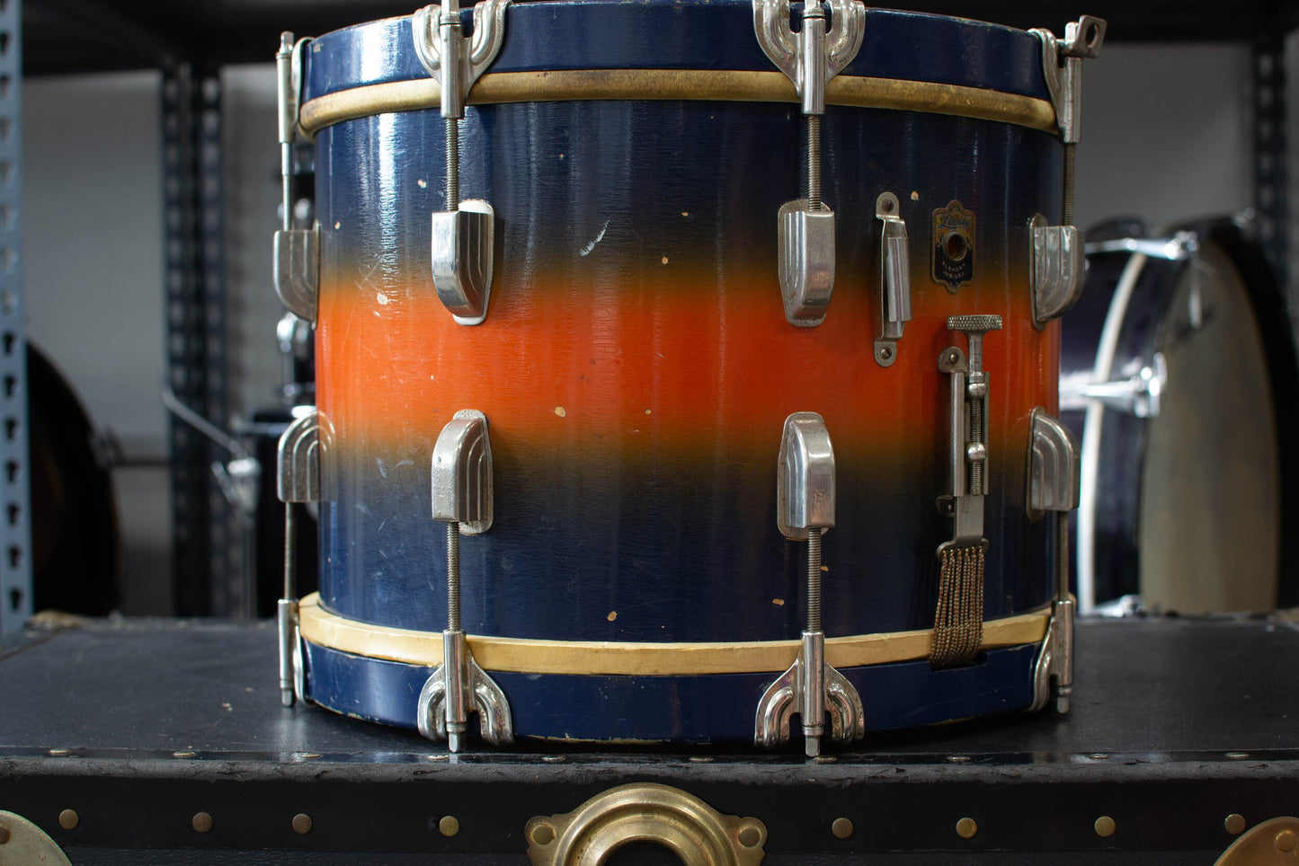 1941 Leedy 10x14" Blue and Orange Duco Parade Drum