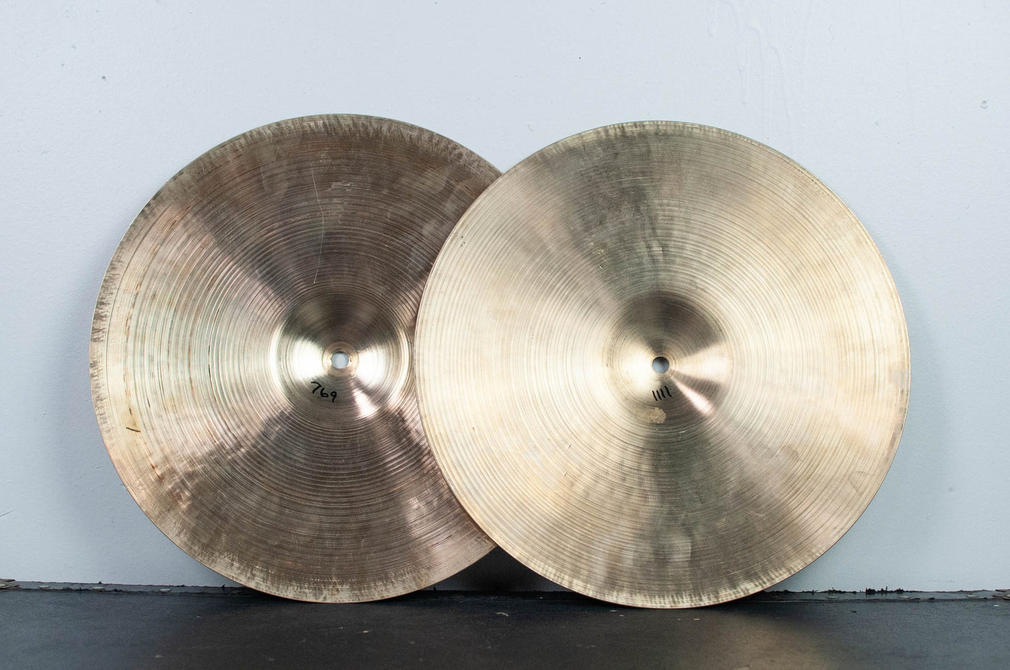1970s Zildjian A 14” Hi Hat Cymbals 759g 1111g