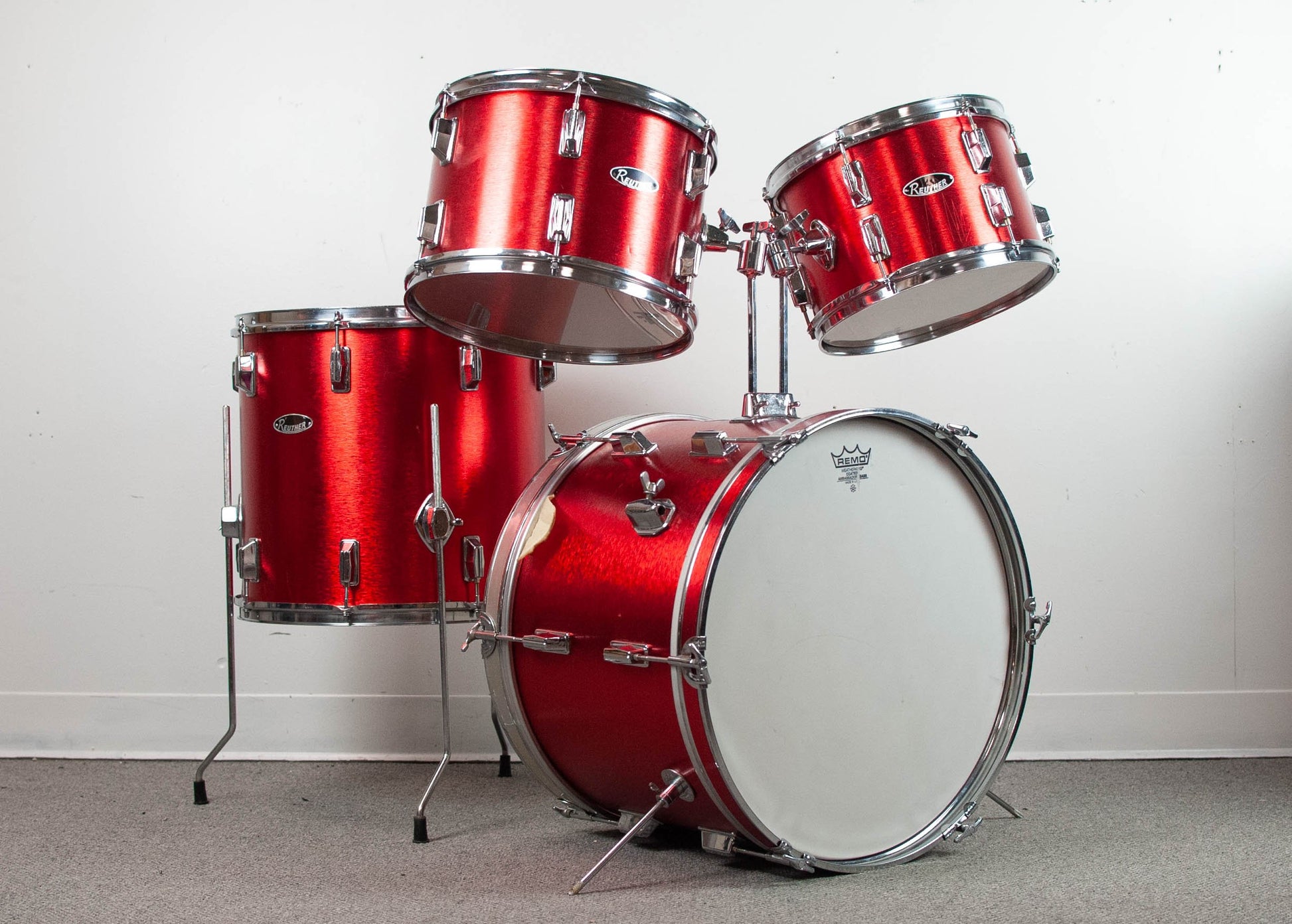 1970s Reuther Hairline Red Drum Kit – Hawthorne Drum Shop