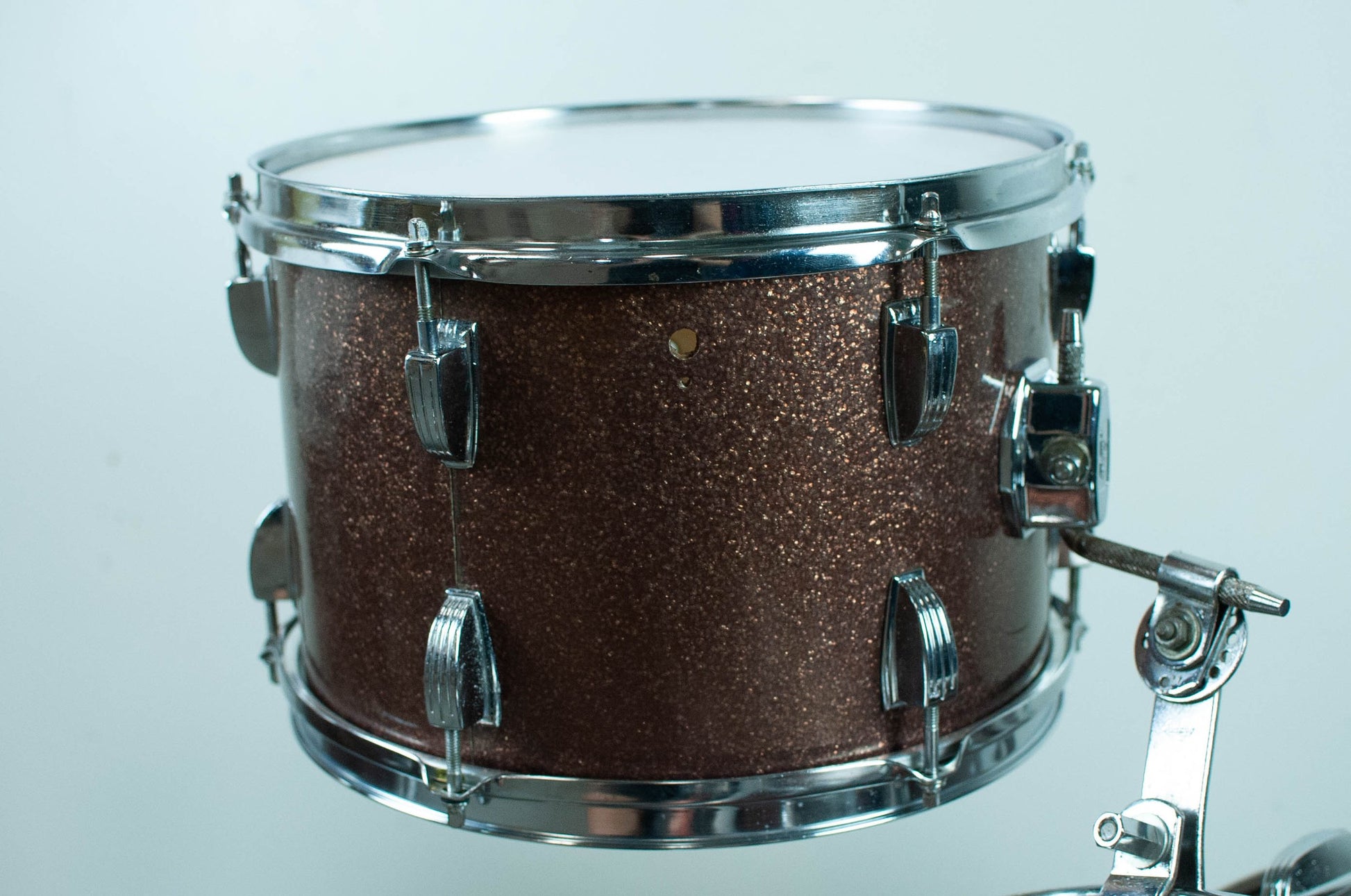 1960s Ludwig Burgundy Sparkle Downbeat Drum Set