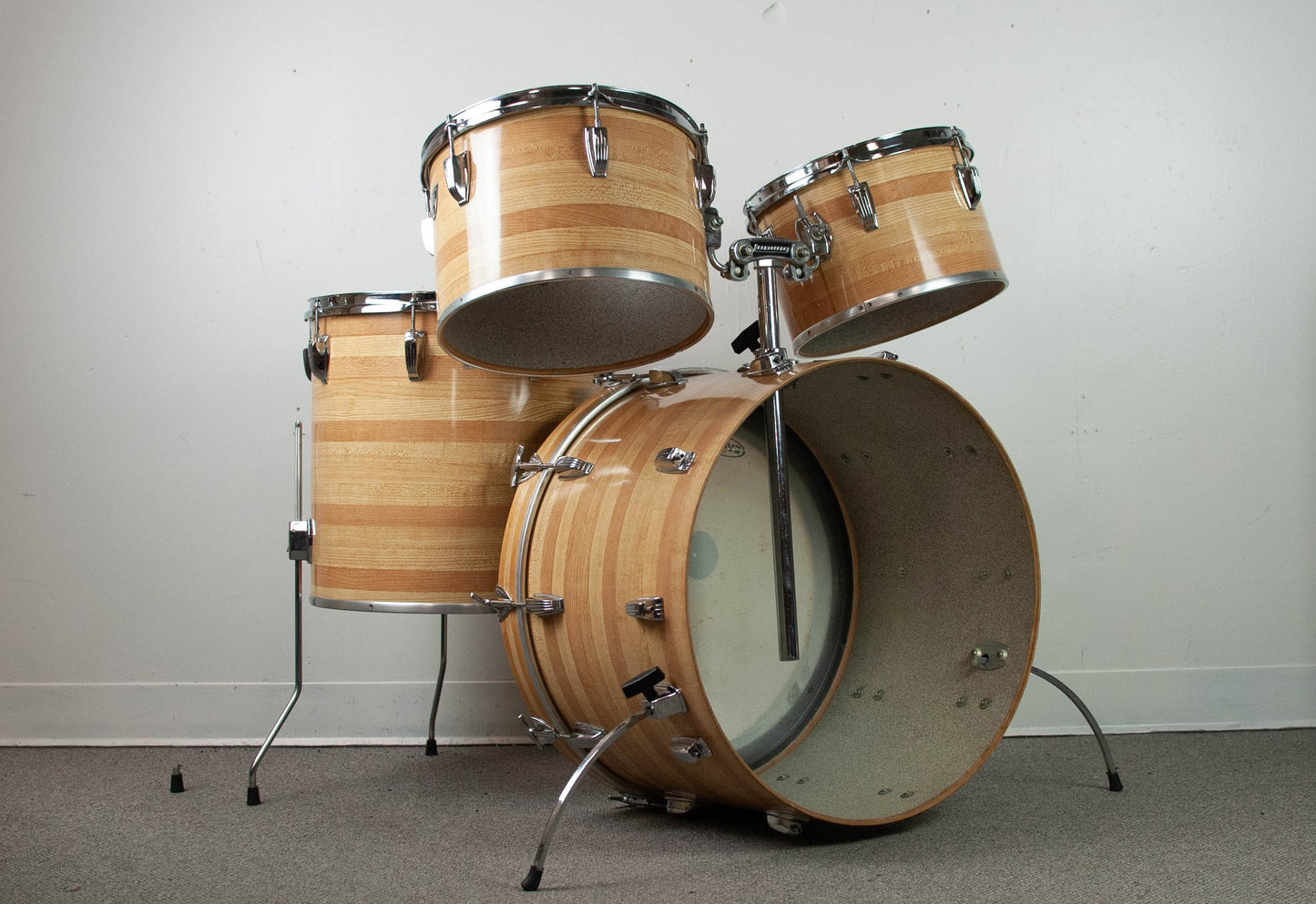 1980s Ludwig "Combo II" Butcher Block Drum Set