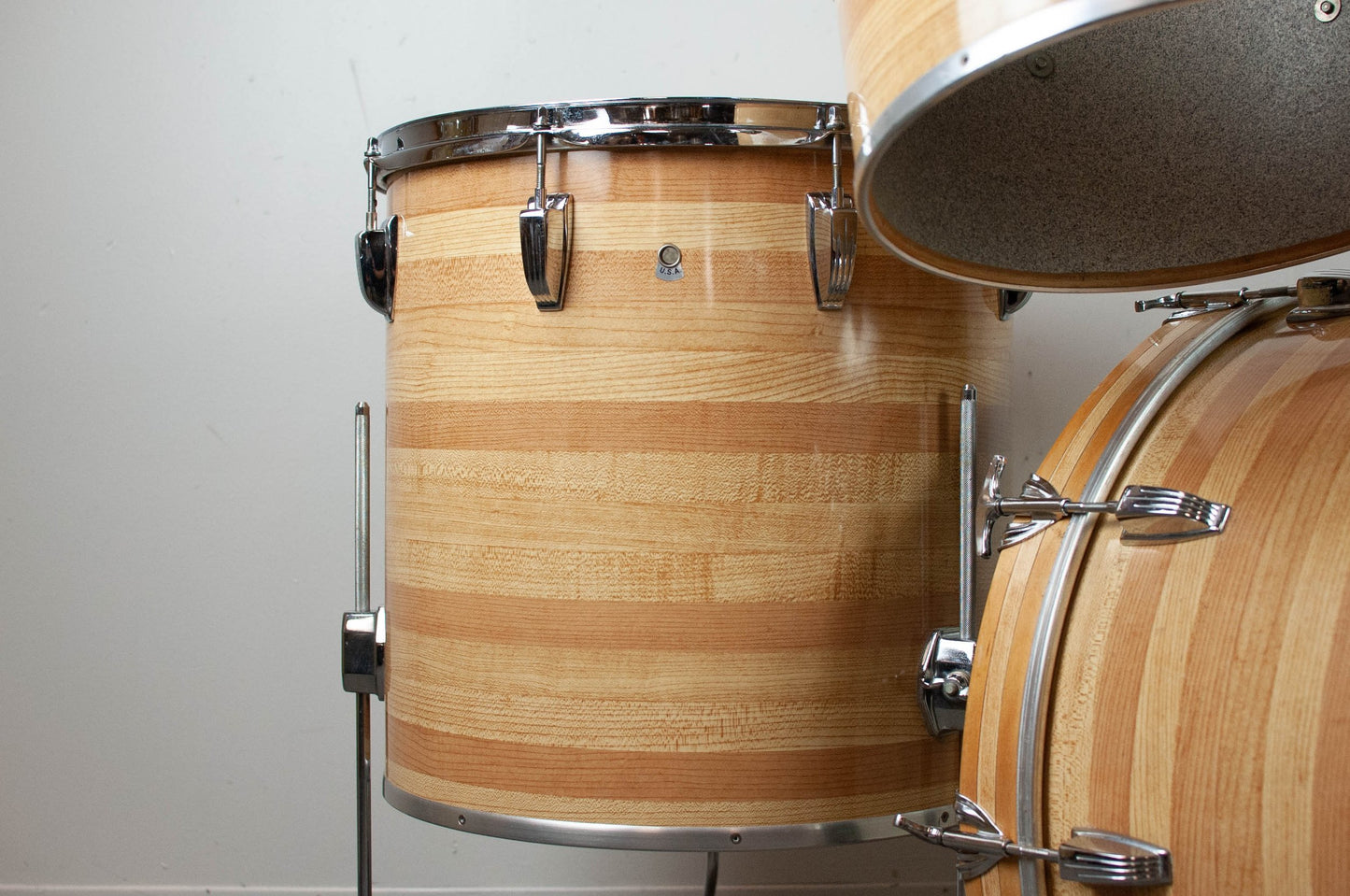 1980s Ludwig "Combo II" Butcher Block Drum Set