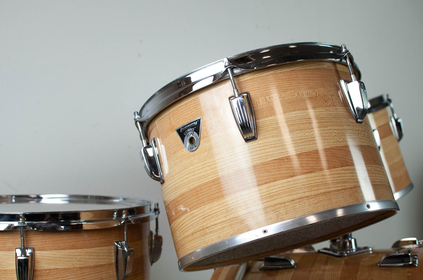 1980s Ludwig "Combo II" Butcher Block Drum Set