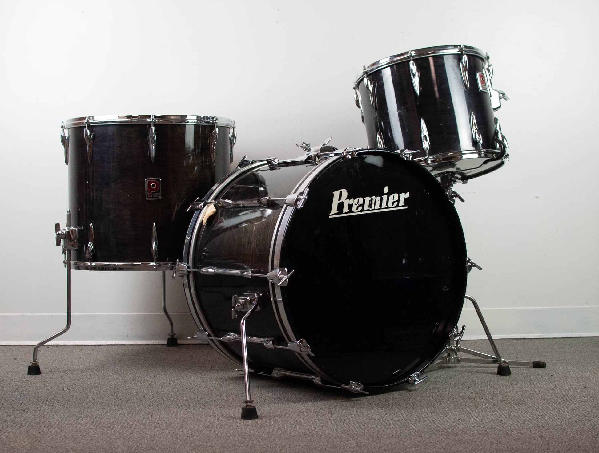 1980s Premier "Black Shadow" Resonator Drum Kit