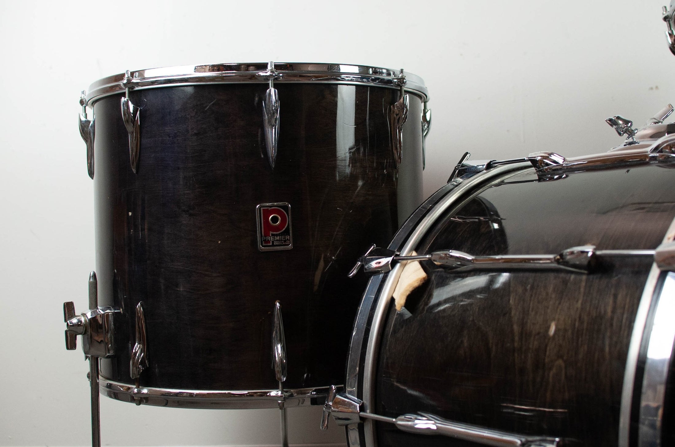 1980s Premier "Black Shadow" Resonator Drum Kit Hawthorne Drum Shop