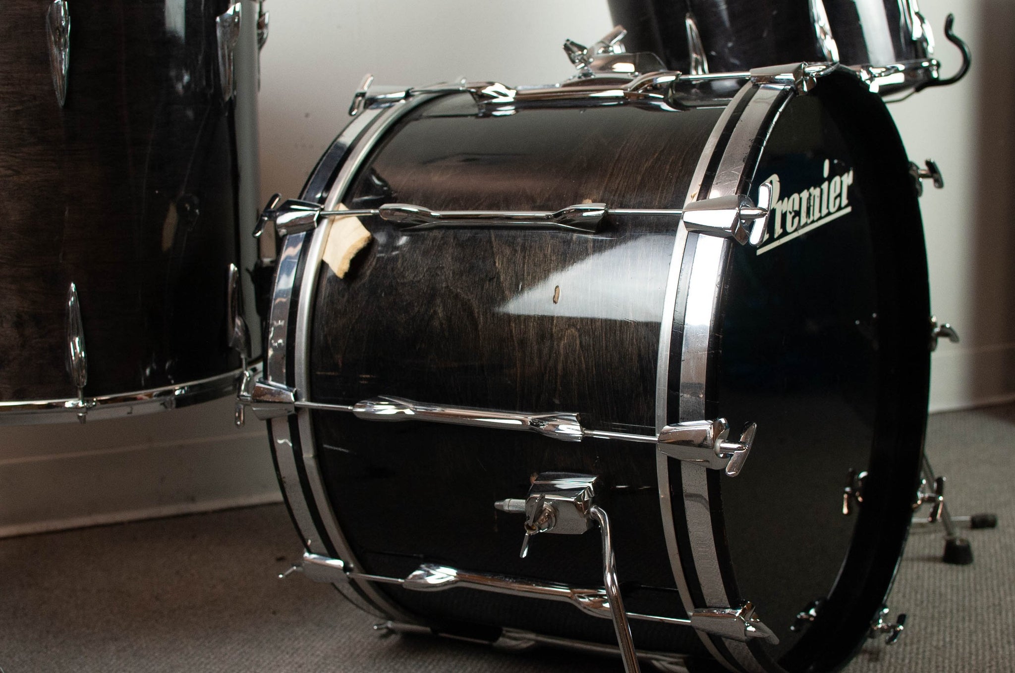 1980s Premier "Black Shadow" Resonator Drum Kit Hawthorne Drum Shop
