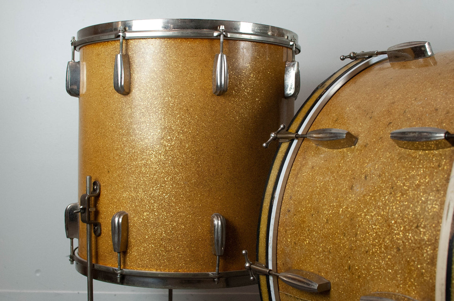 1940s Slingerland Gold Sparkle Pearl Radio King Drum Set