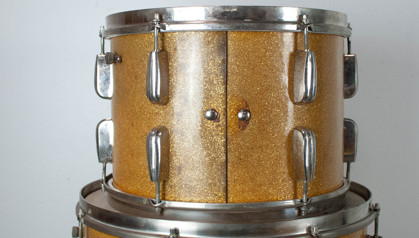 1940s Slingerland Gold Sparkle Pearl Radio King Drum Set