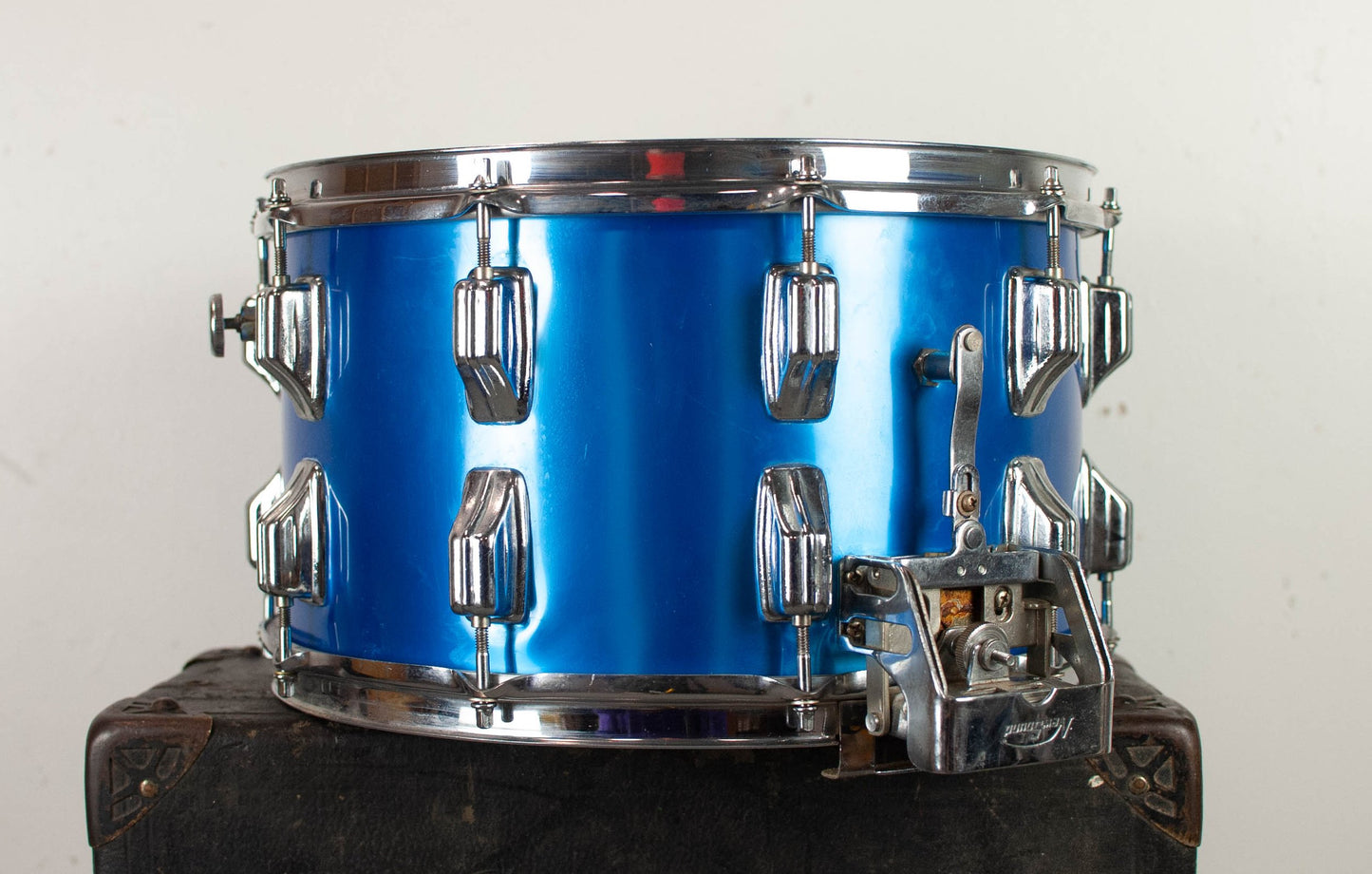 1980s Newsound 8x14 Blue Satin Snare Drum