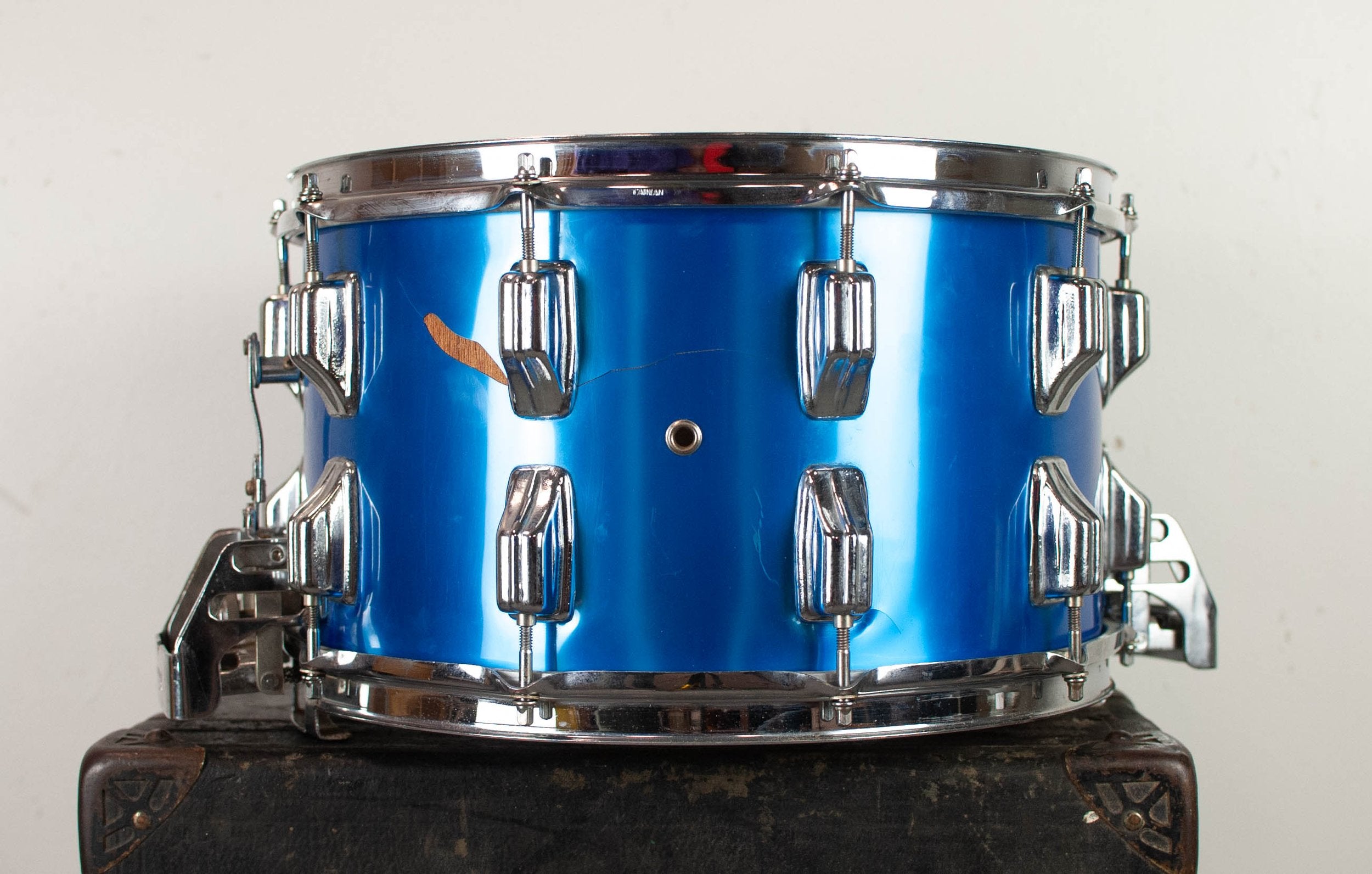 1980s Newsound 8x14 Blue Satin Snare Drum