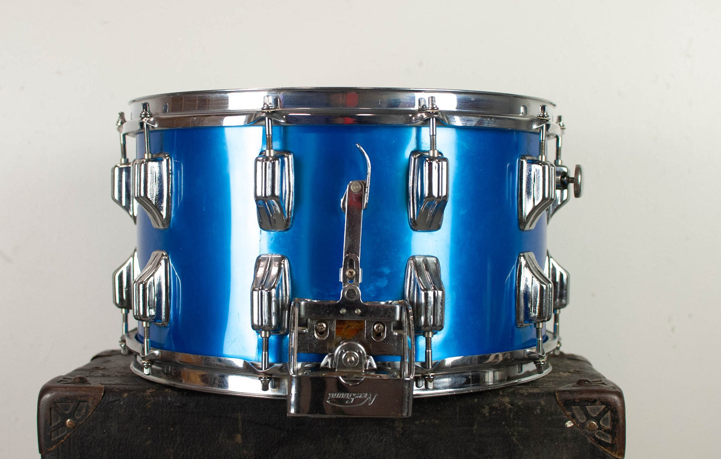 1980s Newsound 8x14 Blue Satin Snare Drum