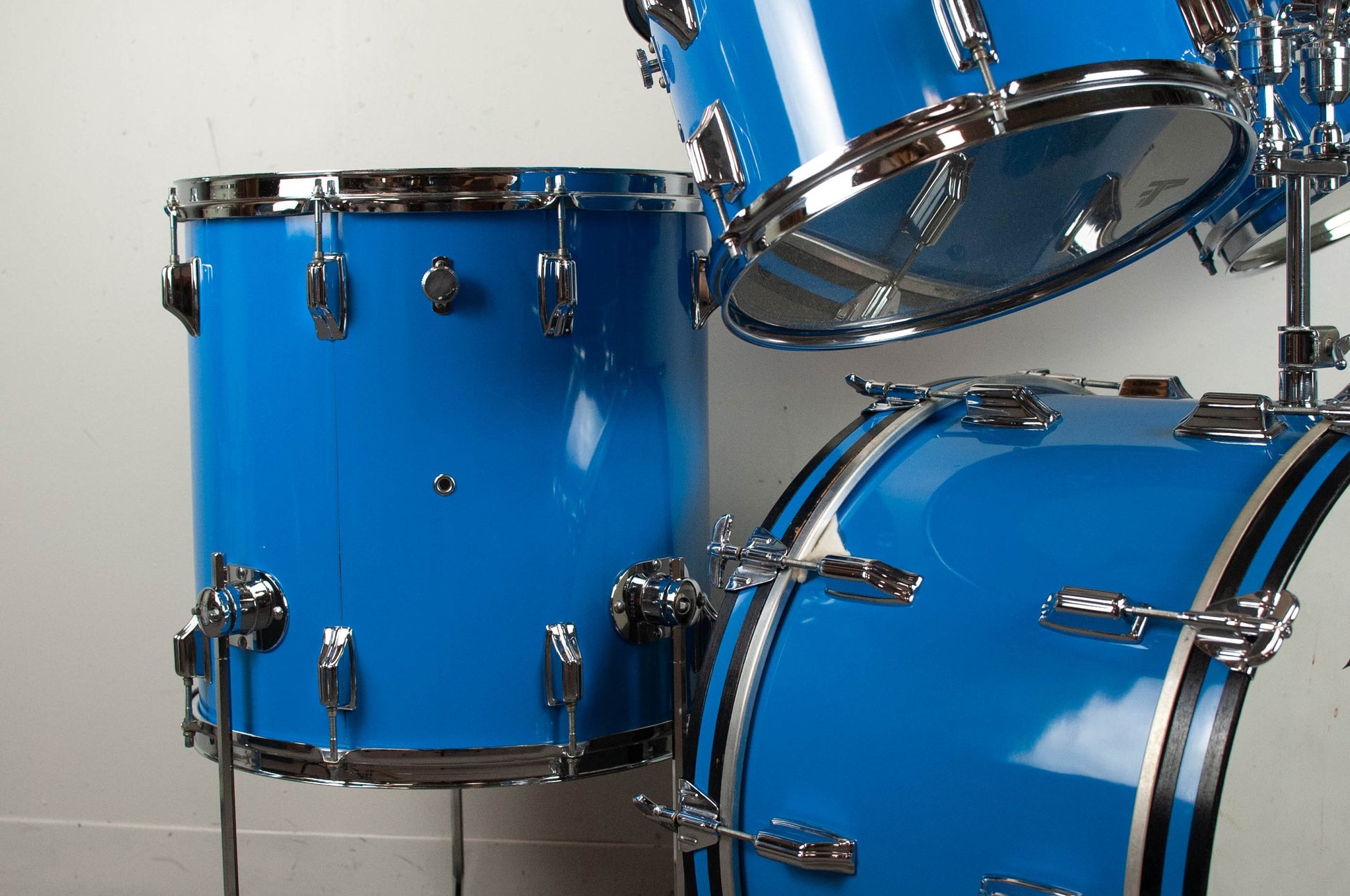1970s Rogers Londoner Pacific Blue Drum Set