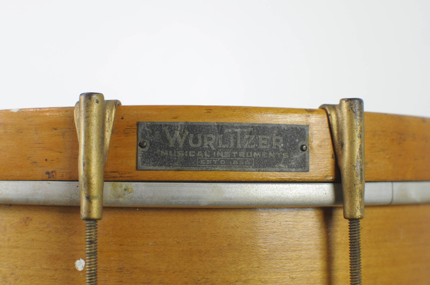 1920s 1930s Wurlitzer 4x14 Solid Shell Thumb Rod Snare Drum