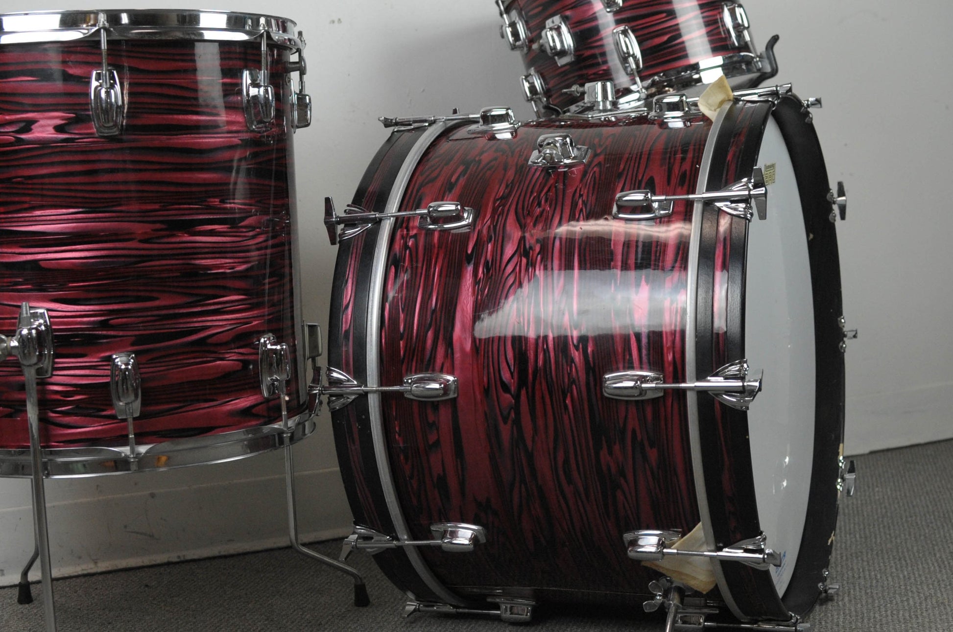 1971 Ludwig Standard Ruby Red Strata Drum Set