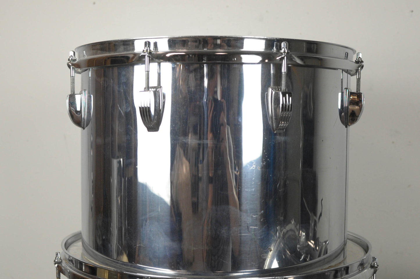 1970s Ludwig Chrome Over Wood 14x24 10x14 and 14x16 Drum Kit