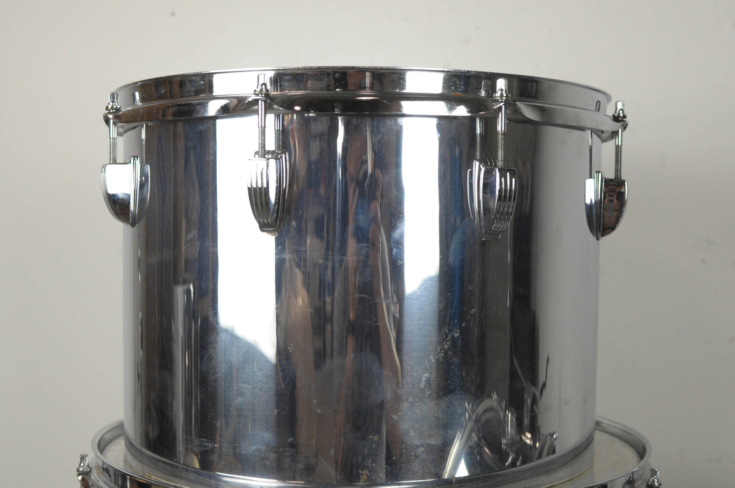 1970s Ludwig Chrome Over Wood 14x24 10x14 and 14x16 Drum Kit